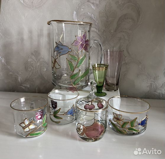 Цветной хрусталь, стекло винтаж Европа, СССР