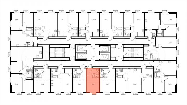 Квартира-студия, 19,8 м², 18/33 эт.