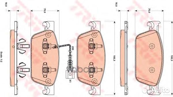 Колодки тормозные дисковые перед GDB1887 TRW