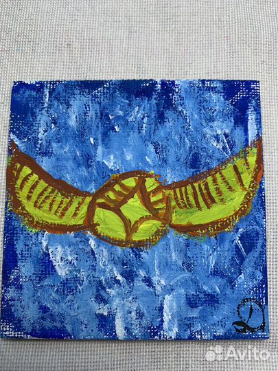 Магнит-картина на холсте ручной работы