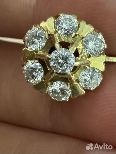 Бриллиантовые серьги малина, 750 проба