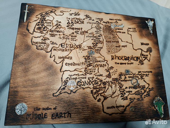 Карта средиземья. Властелин колец