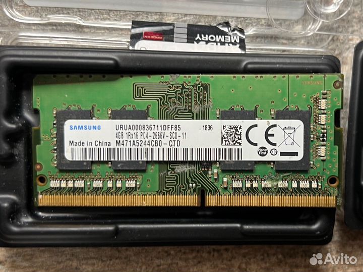 Озу ноуту 4gb DDR4 1.2v Crutial by micron samsung