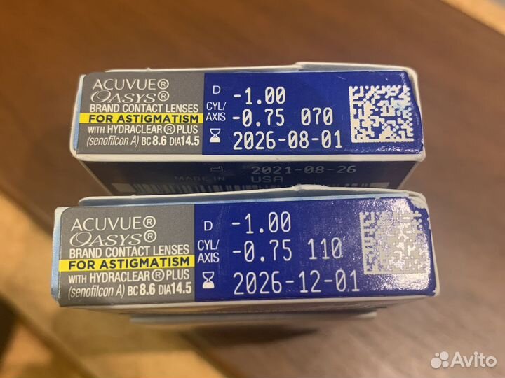 Линзы контактные