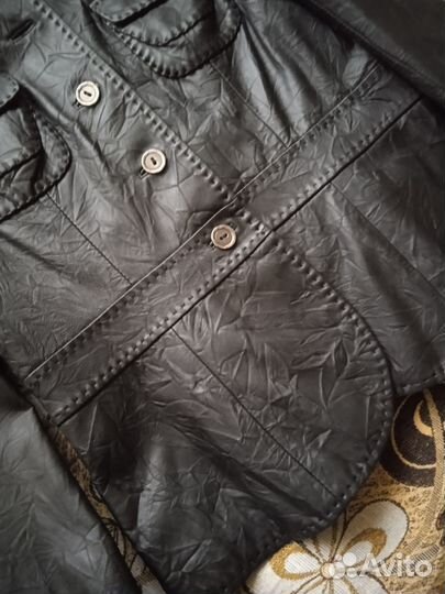 Куртка кожаная женская 48