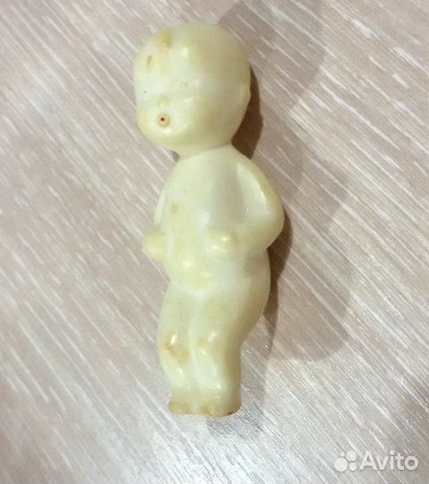 Пупс очень редкий колкий белый пластик 6 см СССР