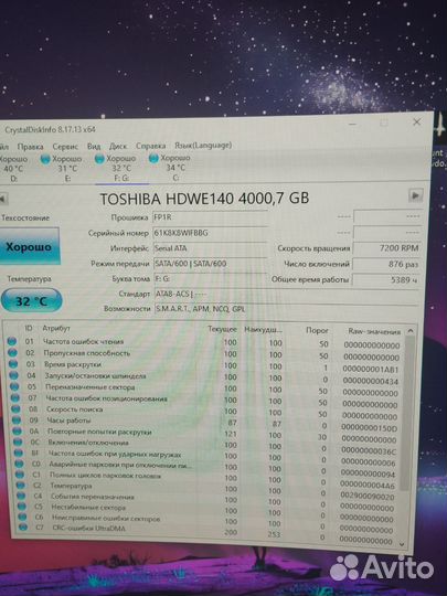 Жесткий диск toshiba 4tb