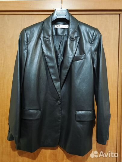 Пиджак Zara экокожа