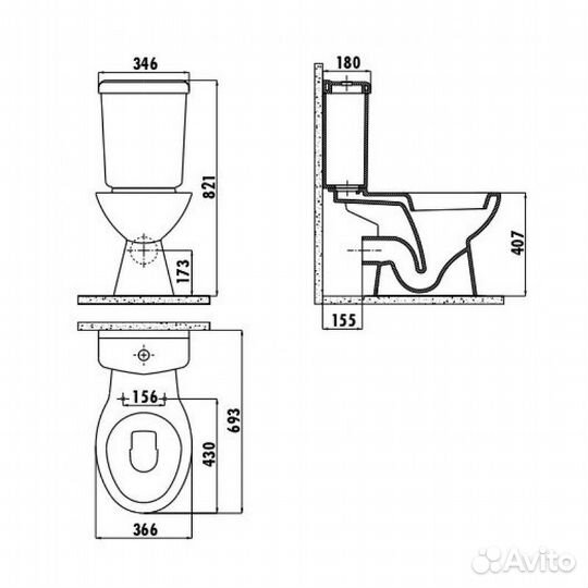 Creavit PA310-00CB00E-0000 Унитаз напол