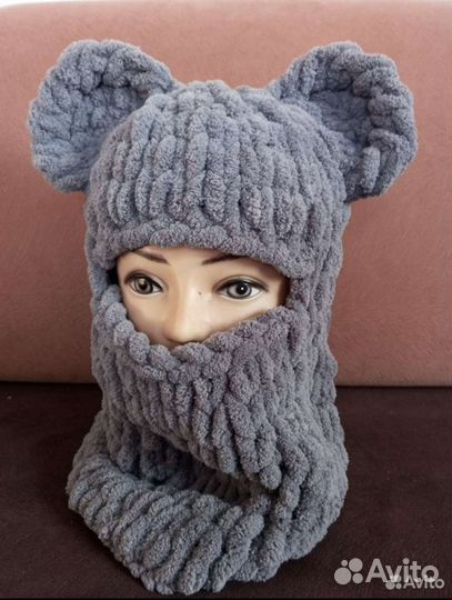 Шапка балаклава вязаная