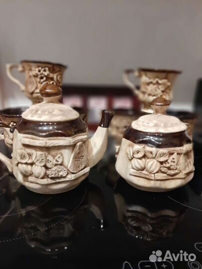 Сервиз чайный глиняный