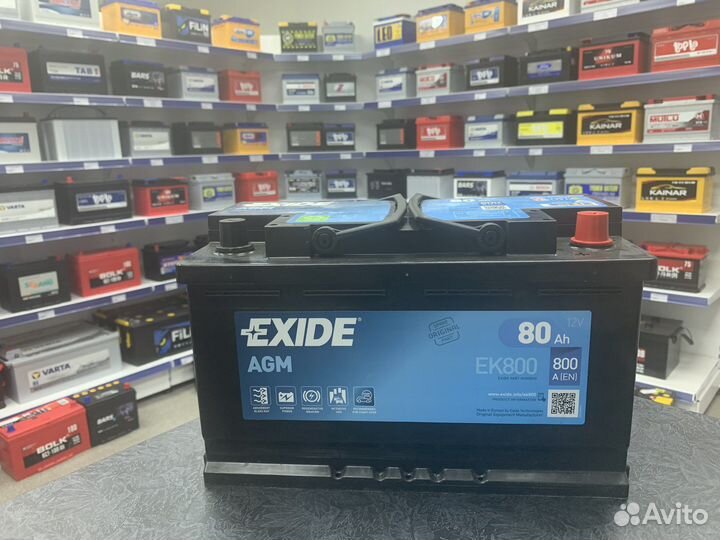 Доставка АКБ Exide 80.0Ah AGM