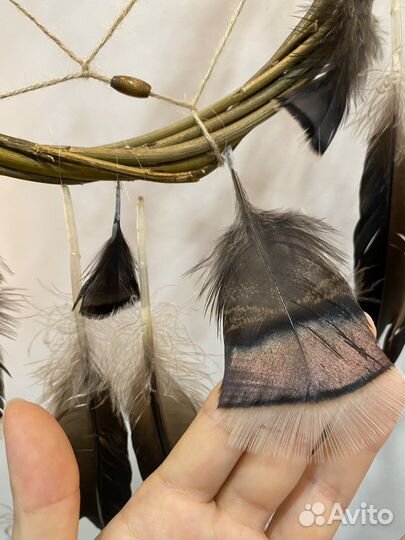 Ловец снов ручной работы с бусиной Дзи