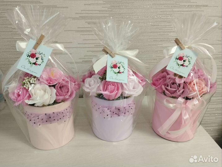 Мыльные розы букеты в коробке