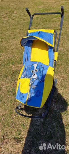 Коляска санки, с колёсиками