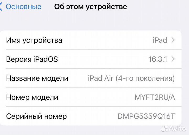 iPad air 4 256gb