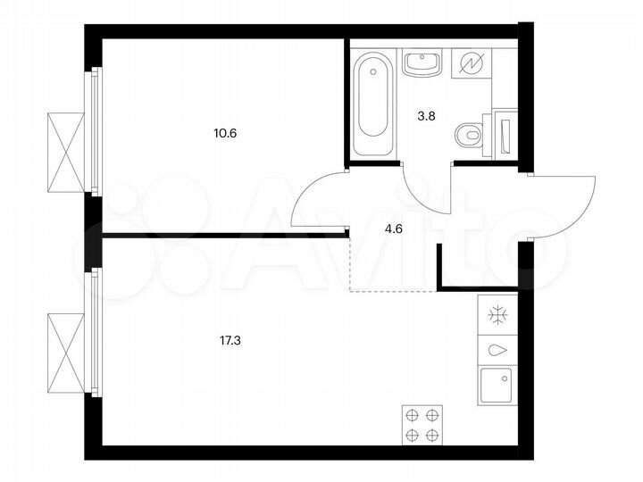 1-к. квартира, 36,3 м², 24/25 эт.