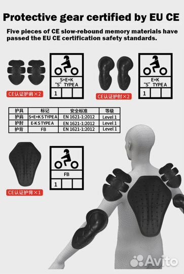 Куртка для мотоцикла с защитными вставками