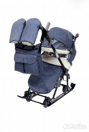 Санки-коляска Nika Ника Детям 7-8K нд7-8K, Джинс