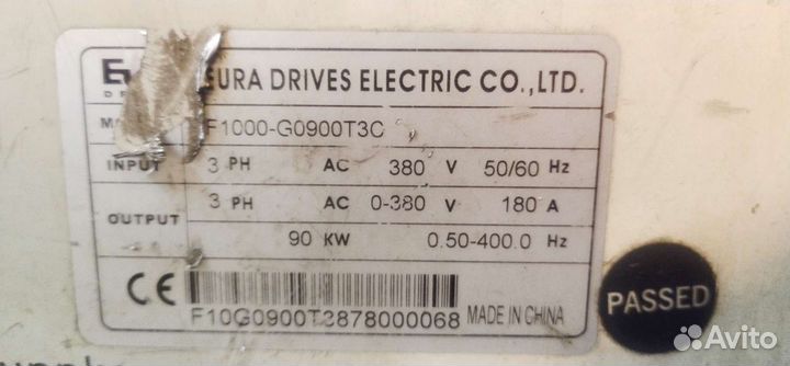 Частотный преобразователь Eura drives 90кВт