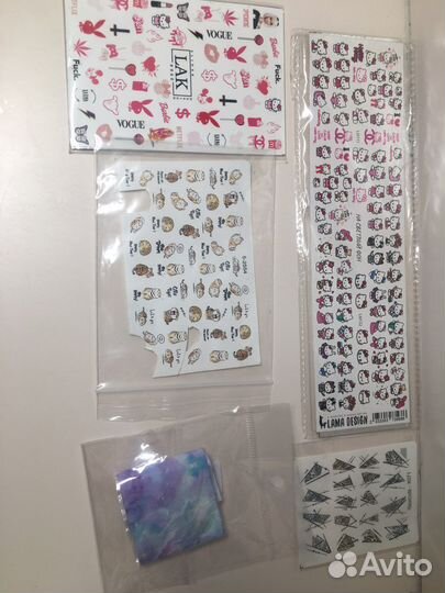 Набор 5 штук слайдеров для маникюра дизайн ногтей