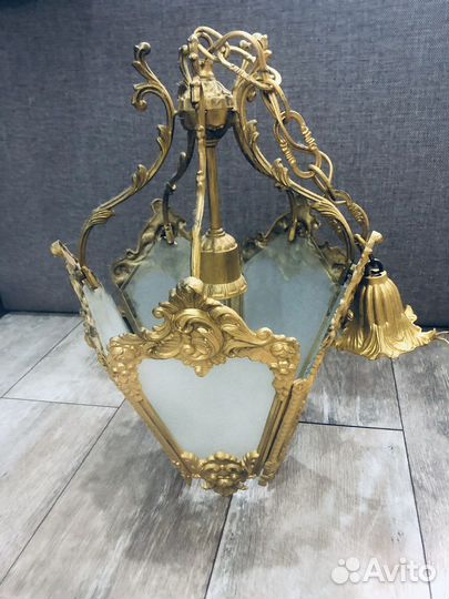 Изящная ретро люстра СССР бронза