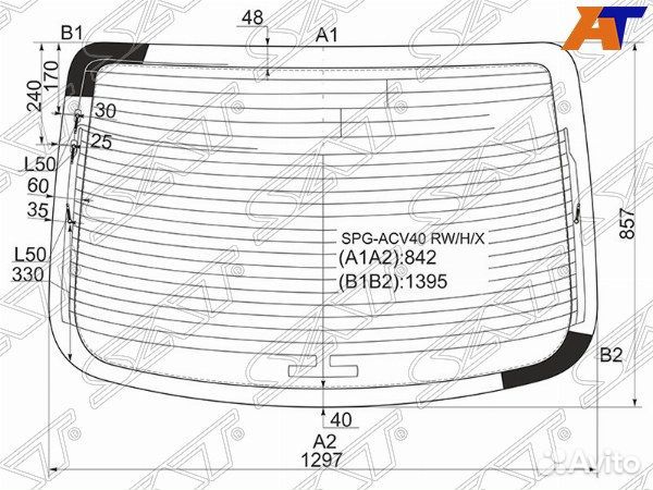 Стекло заднее toyota camry europe/russia