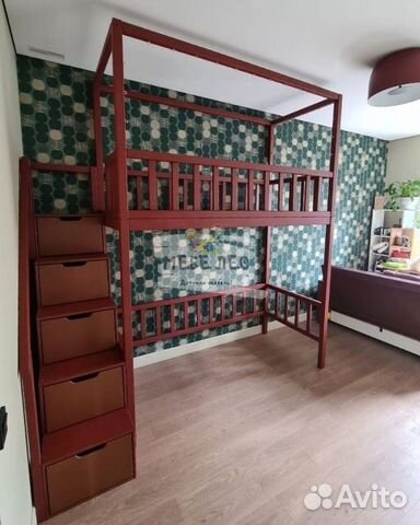 Детская кровать чердак с безопасными бортиками