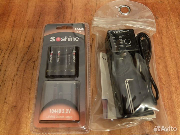 Аккумулятор Lifepo4 10440 Soshine 280mAh 3.2В + зу