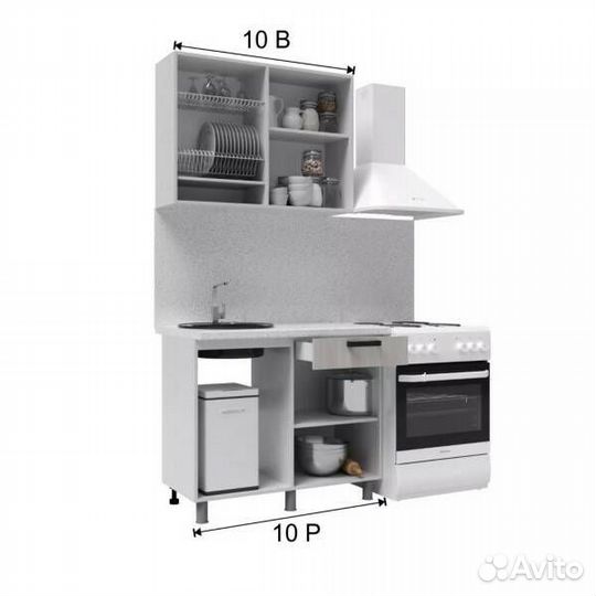 Кухня Нагано Анкор светлый 1 м