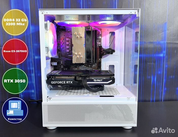 Сборка игрового пк 2670V3-RTX3050-32DDR4-MZN958-X99