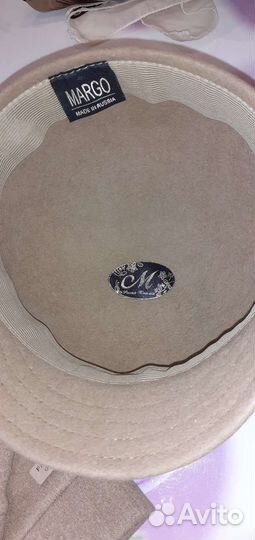 Шляпа-кепи фетровая женская +перчатки