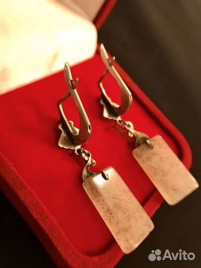 Серьги.Кольцо.Природный камень.Мельхиор.Винтаж