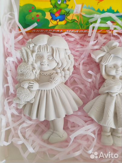 Фигурки для раскраски из гипса. Набор с красками