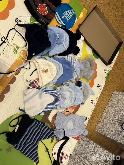 Шапочки детские с рождения до года