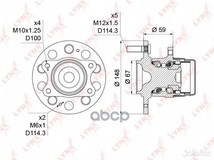 Ступица колеса зад прав/лев WH1207 lynxauto