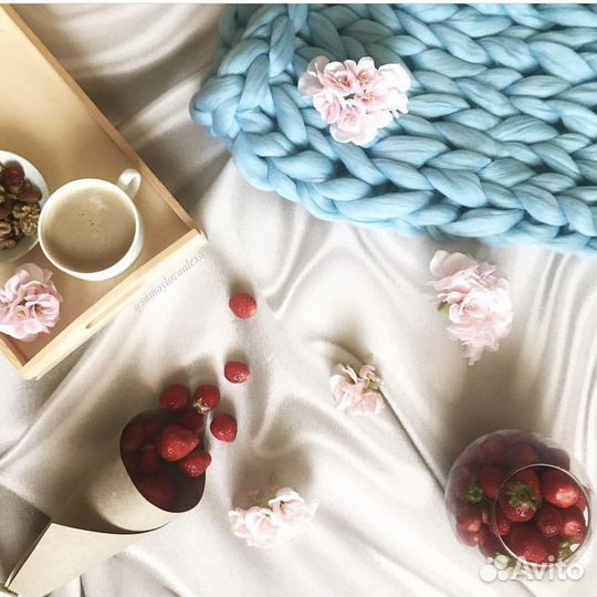 Пряжа для пледа толстая Меринос