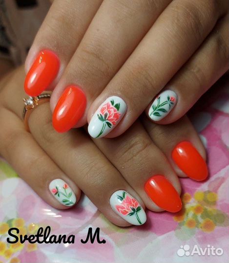 Маникюр+покрытие гель-лаком, оформление бровей