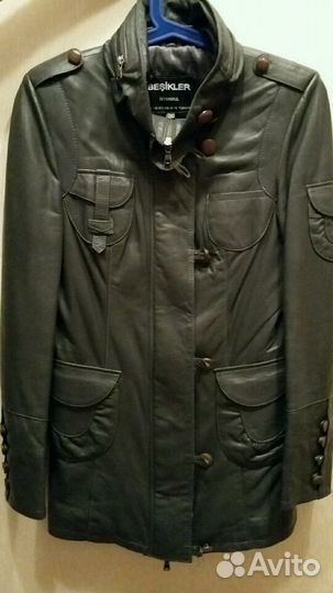 Кожанная куртка серая Турция