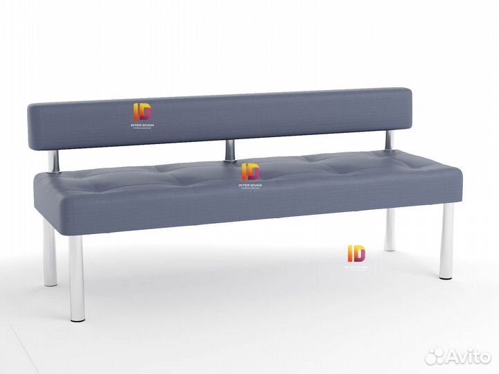 Диван трехместный офисный 160 см экокожа (фм)