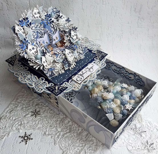 Коробочка для денег новогодняя, подарок на новый г