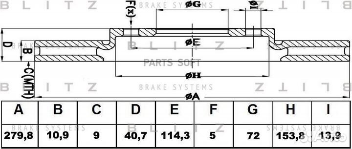 Blitz BS0429 Диск тормозной зад прав/лев перед