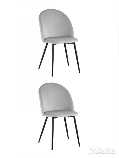 Стул Lilly велюр серебристый 2 шт