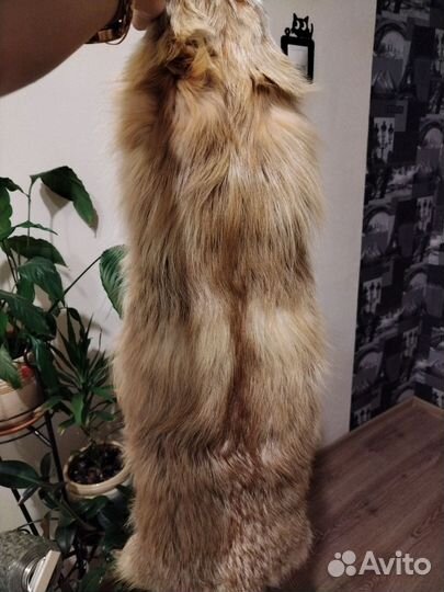 Шкура лисы, чернобурки, воротник из песца