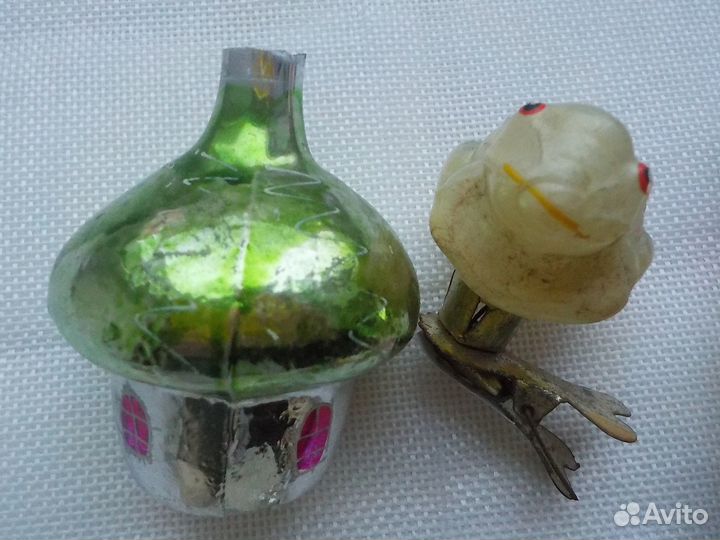 Елочные игрушки СССР избушки теремок домик в лесу