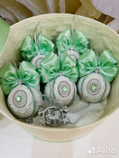 Елочные шарики 80 мм ручной работы