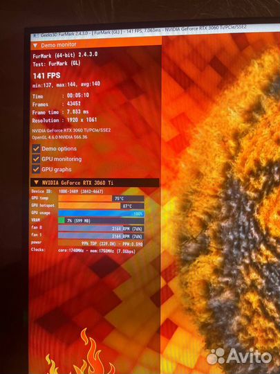 Видеокарта rtx 3060ti evga ftw3 ultra