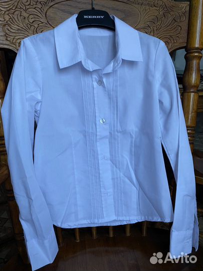 Рубашка для девочки, школьная, белая