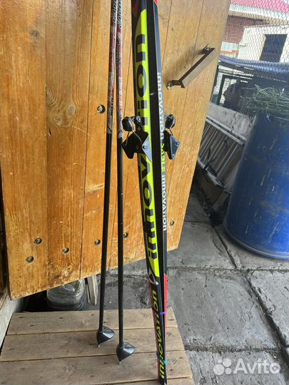Беговые лыжи с ботинками и палками 170см