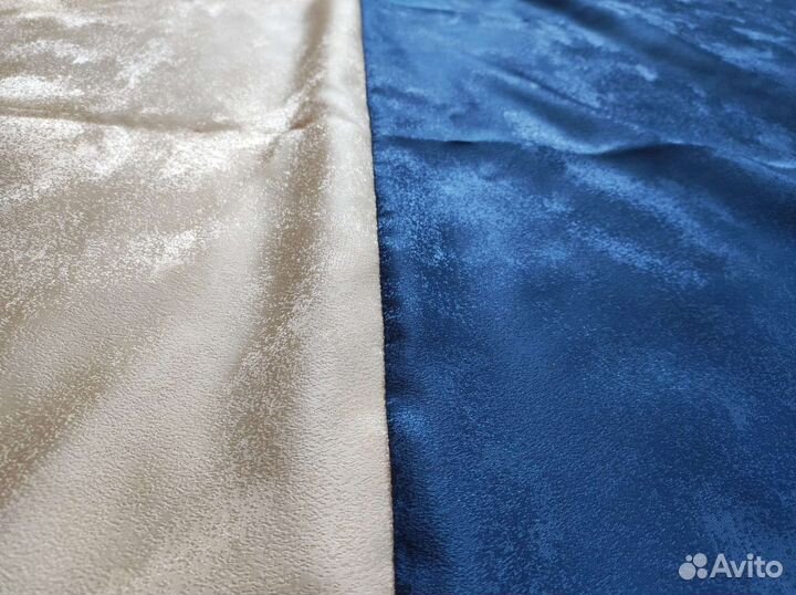 Шторы б/у сине-бежевые